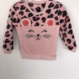 Pink Leopard Print Kids Sweater . Size3T